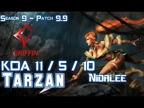 GRF Tarzan NIDALEE vs JARVAN IV Jungle - Patch 9.9 KR Ranked