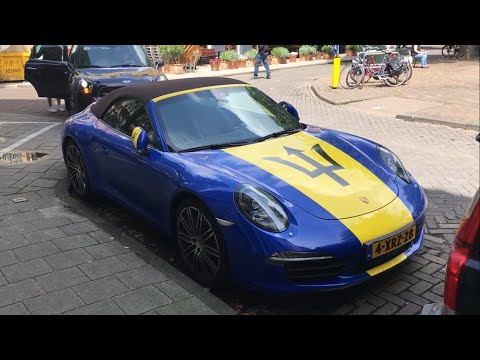 Supercars in Amsterdam - Audi R8, Ferrari Scaglietti F1, BMW M4 and i8.