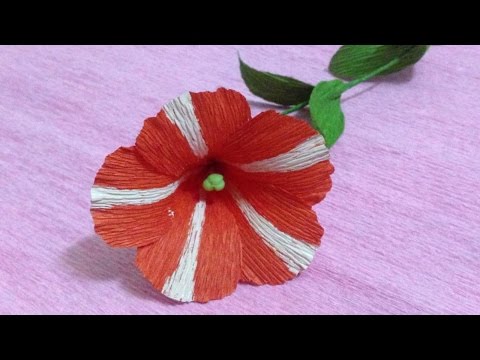 How to Make Petunia Crepe Paper flowers - Flower Making of Crepe Paper - Paper Flower Tutorial Video