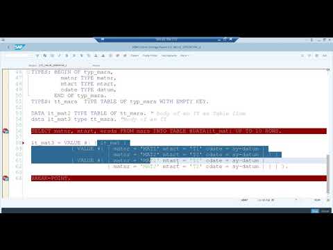 Video 6 - ABAP on HANA - Value Operator Part 2