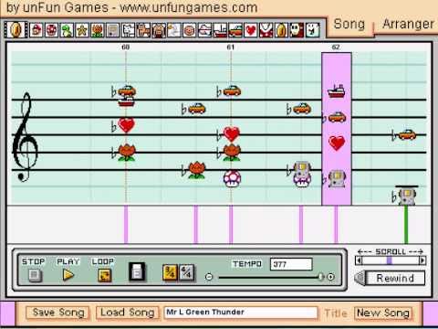 Mr. L, Green Thunder (Super Paper Mario) in Mario Paint Composer
