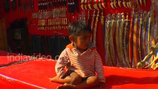 Souvenir shops in the street of Rajasthan