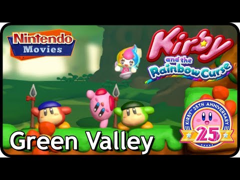 Kirby and the Rainbow Curse/Paintbrush - Level 1 - Green Valley (100% Multiplayer Walkthrough)