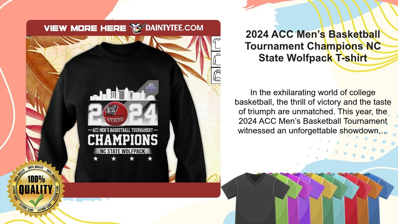 2024 ACC Men’s Basketball Tournament Champions NC State Wolfpack T-shirt