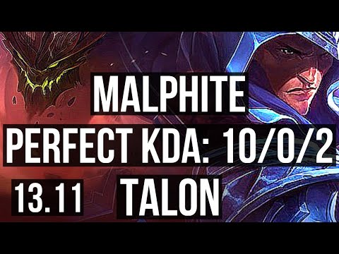 MALPHITE vs TALON (MID) | 10/0/2, Legendary | KR Master | 13.11