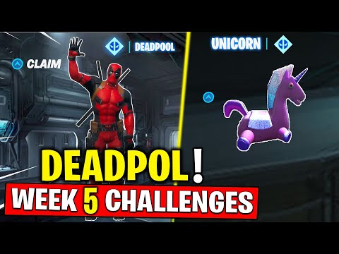 Deadpool Week 5 Challenges - Find Deadpool's stuffed unicorn & Embrace the rainbow Fortnite