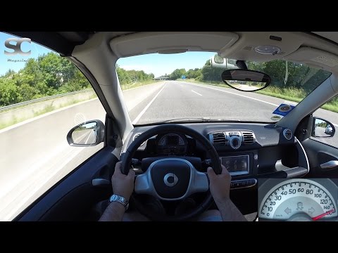 Smart fortwo 1.0 mhd Cabrio (2013) on German Autobahn - POV Top Speed  Drive