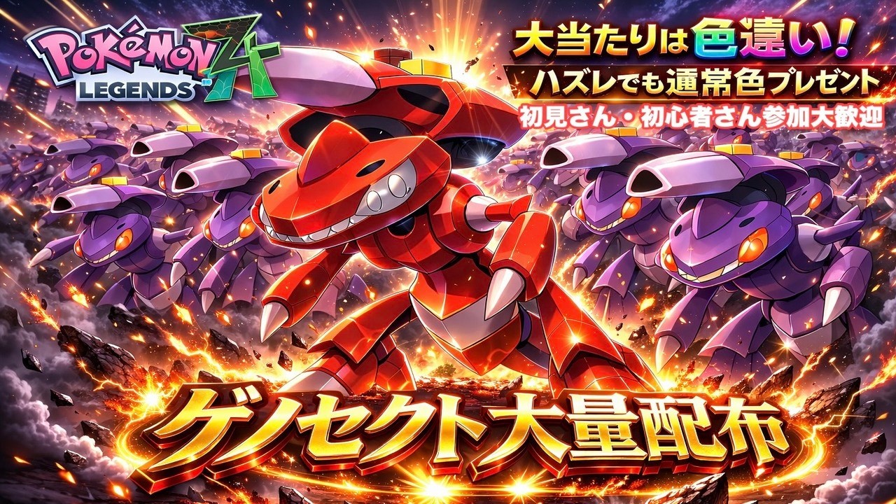 【ポケモンZA】　色違いゲノセクト配布　大量配布！！伝説無償配布！誰でも参加OK　初見さん大歓迎　 #shorts