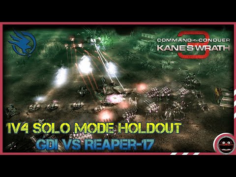 HDR - 1v4 Solo Mode Holdout GDI vs Reaper-17 Steamroller - Kane's Wrath - 2023