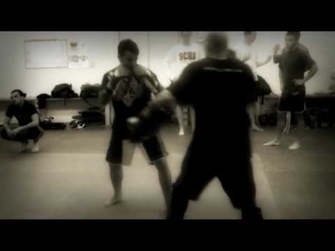 Dino Hitting Thai Pads with Adam at Subfighter Academy