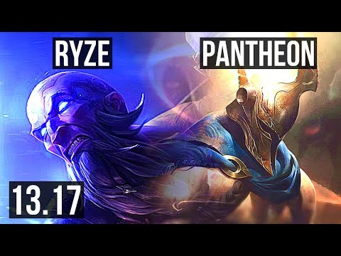 RYZE vs PANTHEON (TOP) | 1.6M mastery, 3/1/3 | KR Diamond | 13.17