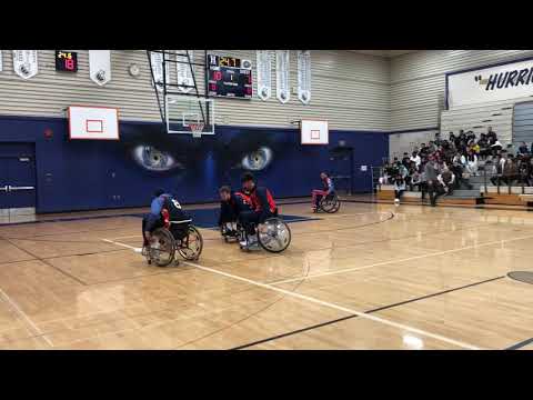 Last seconds of Harlem Globetrotters (Zeus McClurkin ) at Rick Hansen HS in Abby January 21, 2020