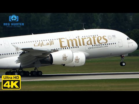 Airbus A380 Emirates, Boeing 787 United and Qatar, Airbus A350 Lufthansa at MUC Airport