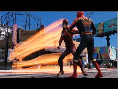 Battle of the superheroes - Spider-Man,  Yellow Spiderman,  RoboCop Army,  FLASH , IRON SPIDER