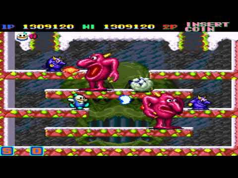 Snow Bros NIck and Tom Full run gameplay