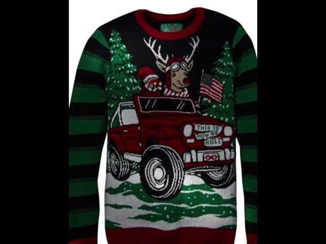 Vídeo relacionado con Freshhoodies Unisex Alpaca Suéter de Navidad con lámpara LED Sudadera de Punto Divertida para Navidad Jerséis M