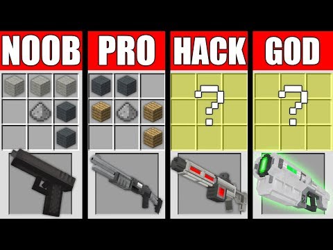 Minecraft Battle: NOOB vs PRO vs HACKER vs GOD - SUPER GUN Challenge in Minecraft Animation
