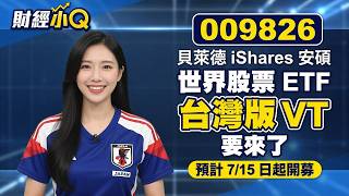 《全世界股票ETF》台灣版 VT 要來了！貝萊德 iShares 安穩世界股票 ETF 009826 預計7/15日起開募