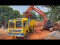 TATA 200 Excavator Private School Extension New Building Foundation Dig And Loading Mud In Tipper