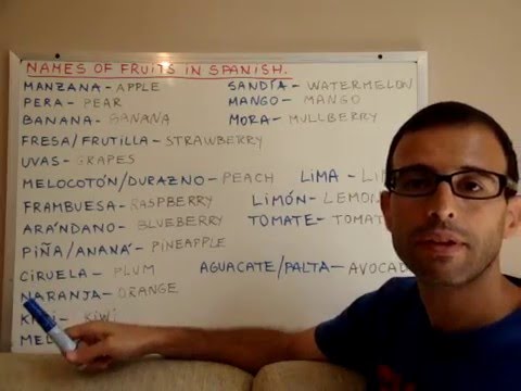 Free Spanish Lessons 113 -Spanish fruits/names of fruits