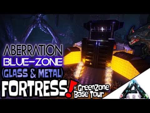 Blue Zone Metal & Glass FORTRESS!! - Ark Aberration DLC - Modded Base Designs