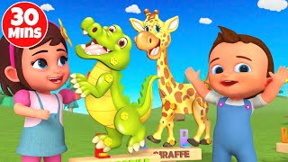 DIY Little Babies - Animals Cutouts Drill Puzzles Wooden Toys Games - Kids Learning Educational