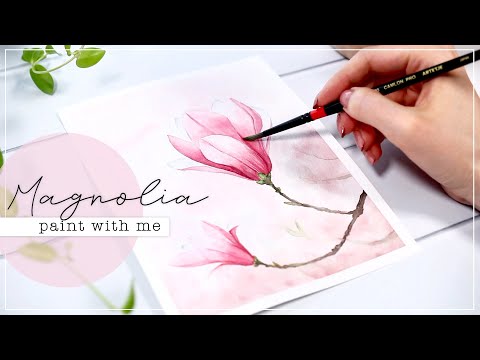 Magnolia Flower Watercolor Painting Tutorial (Step by Step)