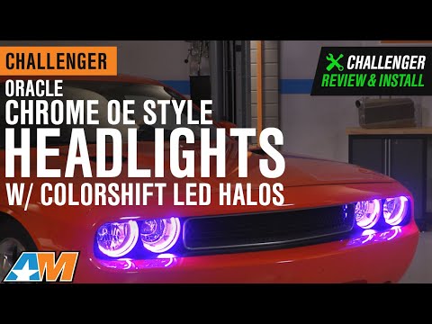 2008-2014 Challenger Oracle Chrome OE Style Headlights w/ ColorSHIFT LED Halos Review & Install