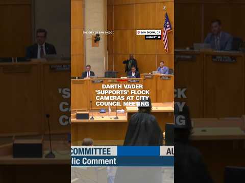 Darth Vader 'supports' Flock cameras at city council meeting