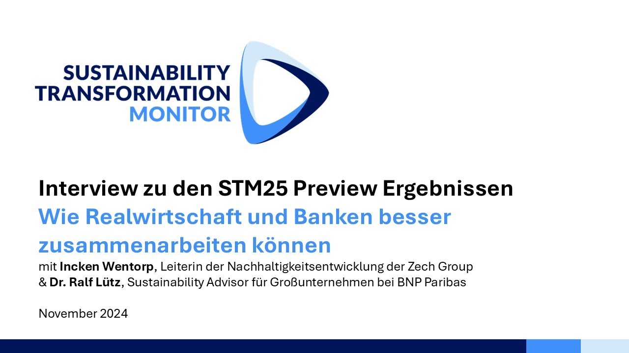 Wie Realwirtschaft und Banken zur Transformationsfinanzierung besser zusammenarbeiten können