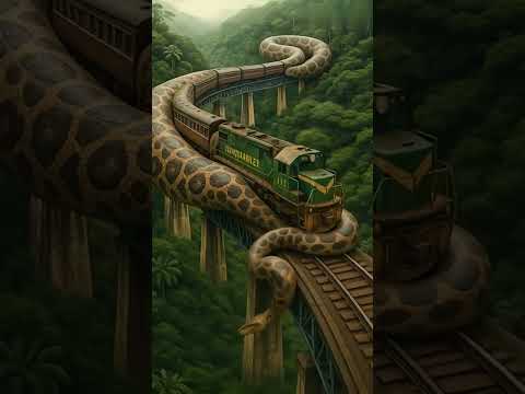 Travel Exploration | Pyhton vs Train | Amazon jungle #shortvideo #jungle #wow