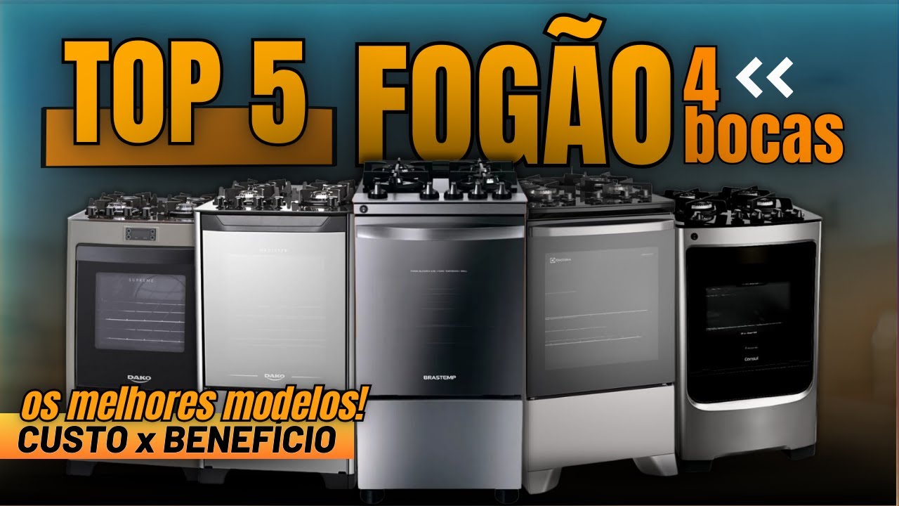 ✅TOP 5 Qual o Melhor FOGÃO 4 Bocas com Mesa de Vidro? Confira 5 Modelos que VALE A PENA comprar!