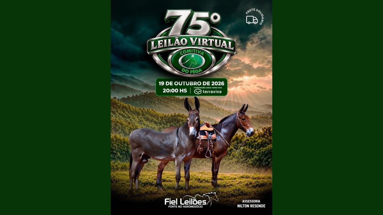75º LEILÃO VIRTUAL COMITIVA DO PÊGA | 19/10/2026 – 20H