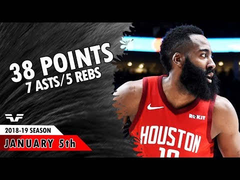 James Harden - 2019.01.05 - Rockets vs Blazers - 38 Pts, 7 Asts, 5 Rebs