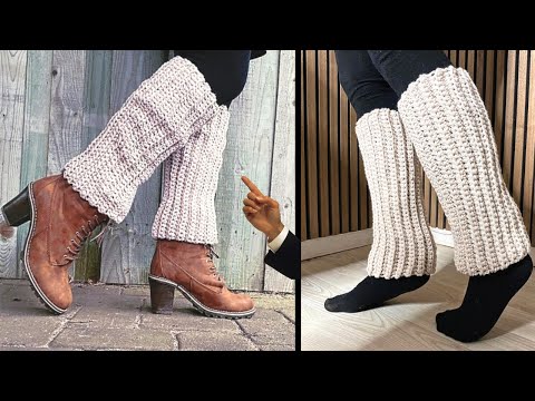 EASY Crochet RIBBED Leg Warmers