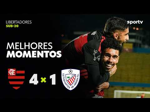 Gols e lances de Flamengo x Estudiantes de Mérida