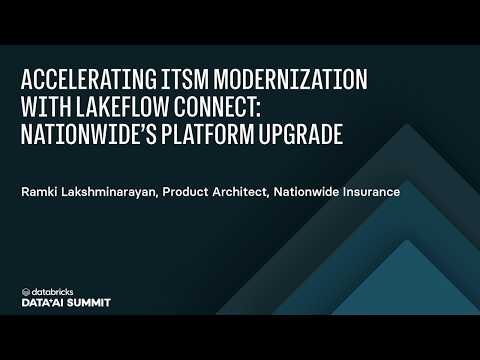 Watch: Modernize ITSM with Databricks Lakeflow Connect: Nationwide Case Study