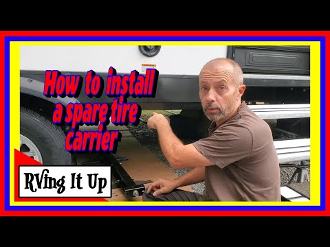 How to install a bolt-on spare tire carrier under the RV