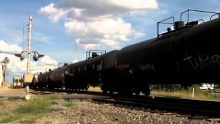 preview picture of video 'Southbound tank train behind UP 1996 at Millican,TX - 8.4.2013'
