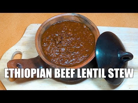 Ethiopian Recipes - Ethiopian Beef & Lentil Stew - Sega be Misir Key Wot - Ethiopian Wot - Beef Stew