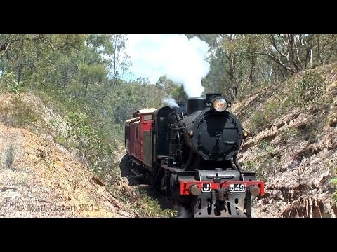 Australian Steam Locomotive Struggles Up Grade