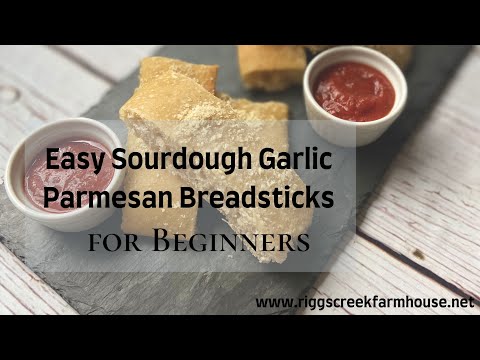 Easy Sourdough Garlic Parmesan Breadsticks | Beginner Sourdough Recipe