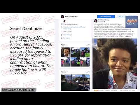 Khiara Henry Still Missing After 2 Years; Reward Offer Increased to $25,000 : Maui Now    
