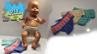 Puppenkleidung häkeln I Unterwäsche mit Anleitung häkeln I Puppe Größe 42 cm