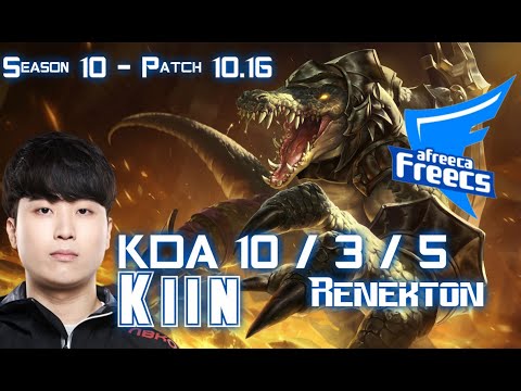 AFs Kiin RENEKTON vs FPX Doinb LUCIAN Top - Patch 10.16 KR Ranked