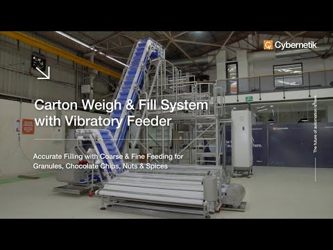 Carton Weigh and Fill System with Vibratory Feeder