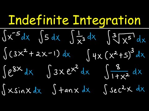 Indefinite Integrals – Basic Integration Rules, Power Rule, U-Substitution, Trig Integrals, Calculus