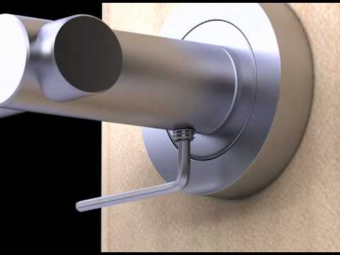 Poignées de porte sur rosaces rondes R38 Starlight -chrome/inox satiné KARCHER DESIGN