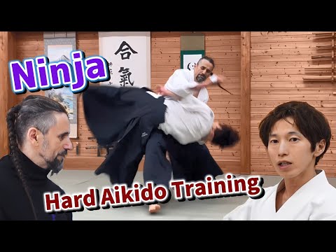 Ninja master does hard Aikido training