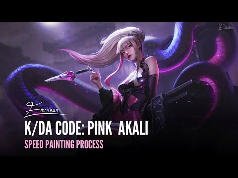 K/DA code: PINK Akali - League of Legends Splash Art Speedpaint